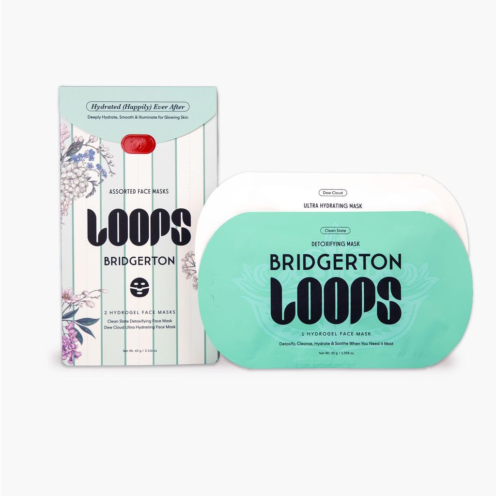 LOOPS VARIETY LOOP KIT - The Best Hydrogel Korean Face Masks for Every Skin Moment - Loops Face Mask - 5 Masks for Hydrating, Detoxifying, Repairing, Soothing, and Rejuvenating - All Skin Types 5pc