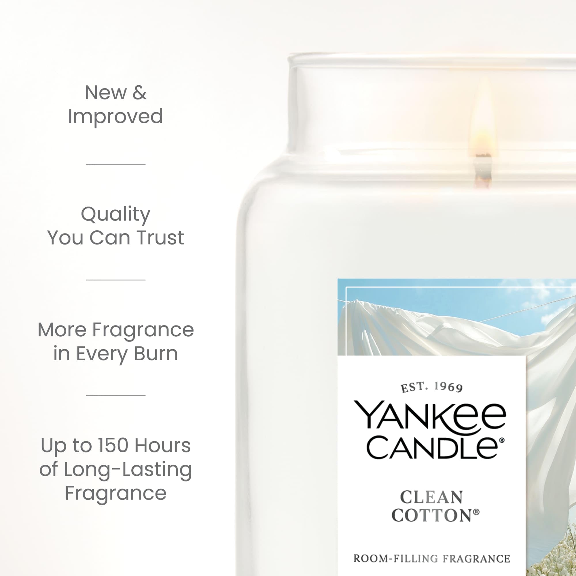 Yankee Candle Mid Summer's Night, Scented Candle, 22oz Large Jar with up to 150 Hour Burn, Giftable