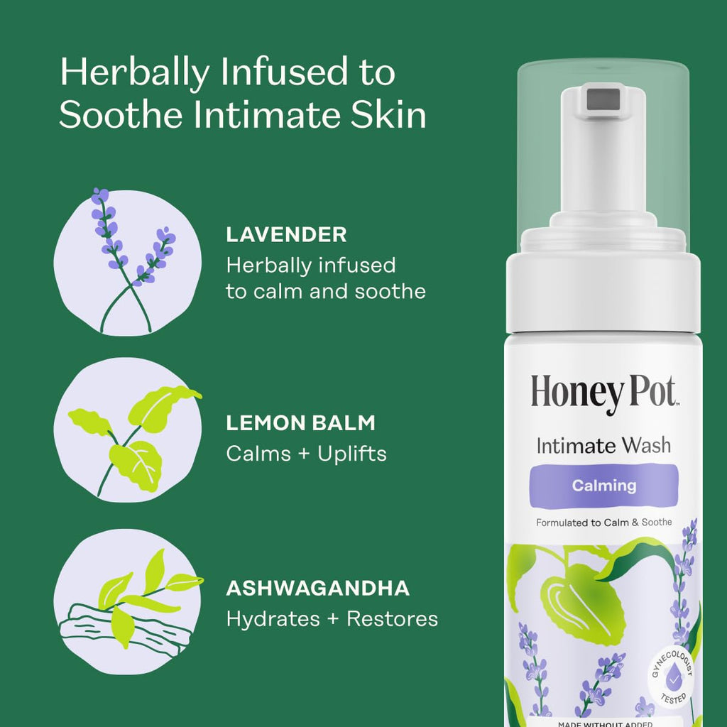 The Honey Pot Company - Feminine Wash - Herbal Infused - Sensitive Skin Types - PH Balanced Plant Based Hygiene Products - Sensitive w/Rosewater - 5.51 Fluid Oz.