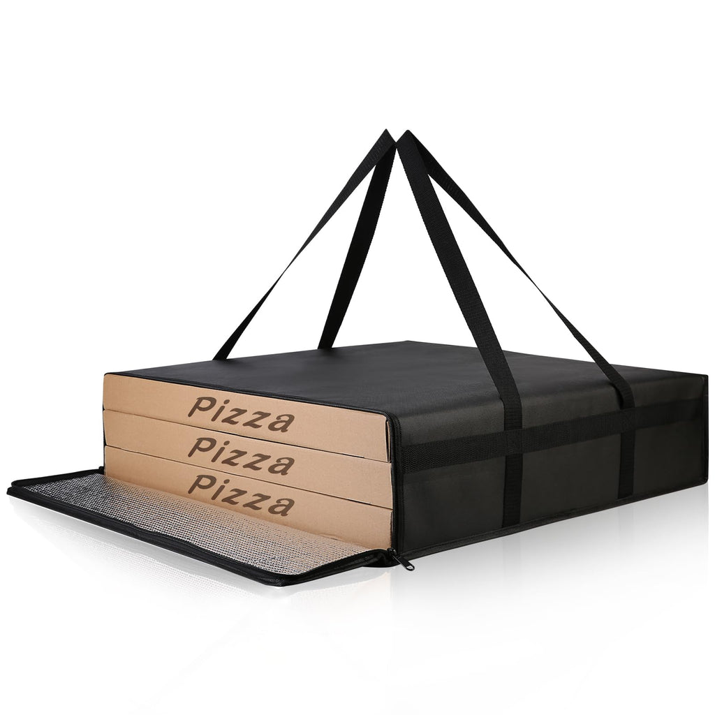 Bodaon Insulated Pizza Delivery Bag, 20" x 20" x 6" Pizza Warmer Bags for Carry Hot, Food Warmers for Parties, Pizza Thermal Insulation, Pizza Carrier for Catering, Red, 1-Pack