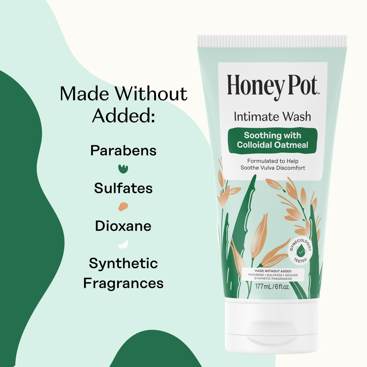 The Honey Pot Company - Feminine Wash - Herbal Infused - Sensitive Skin Types - PH Balanced Plant Based Hygiene Products - Sensitive w/Rosewater - 5.51 Fluid Oz.