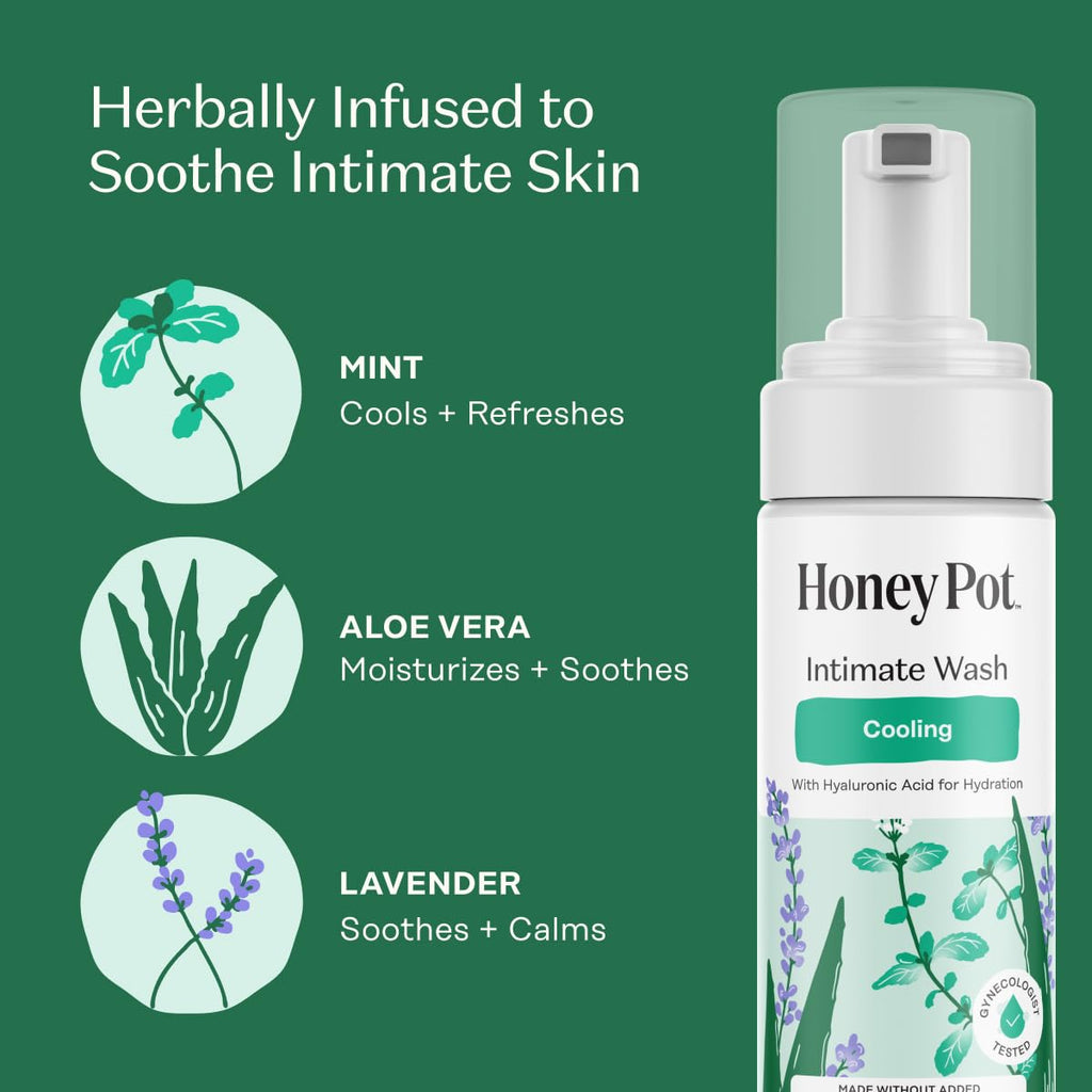 The Honey Pot Company - Feminine Wash - Herbal Infused - Sensitive Skin Types - PH Balanced Plant Based Hygiene Products - Sensitive w/Rosewater - 5.51 Fluid Oz.
