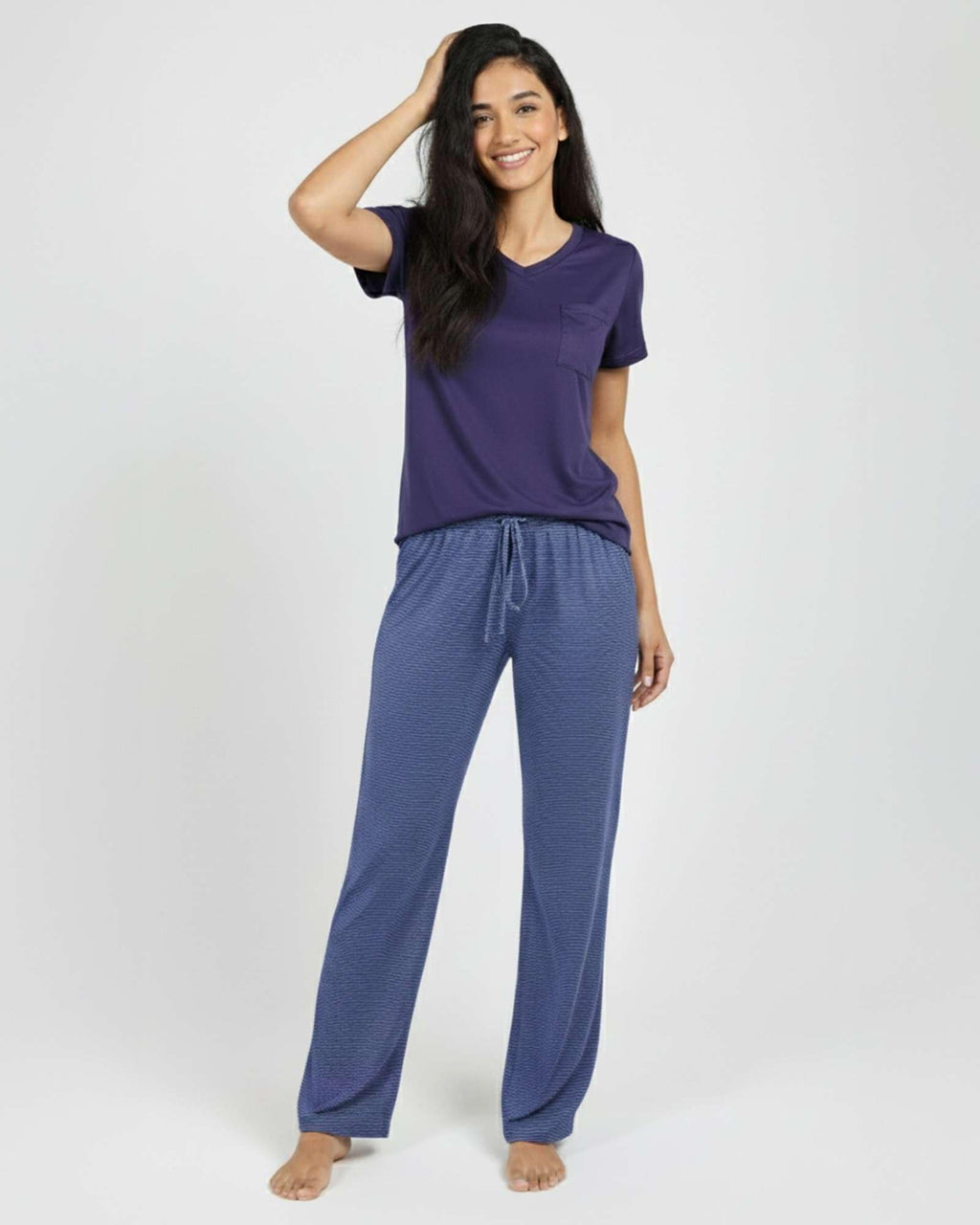Real Essentials 2 Pack: Women's Comfy Pajama Sets - Short Sleeve Ladies Loungewear Sleepwear PJs (Available In Plus)