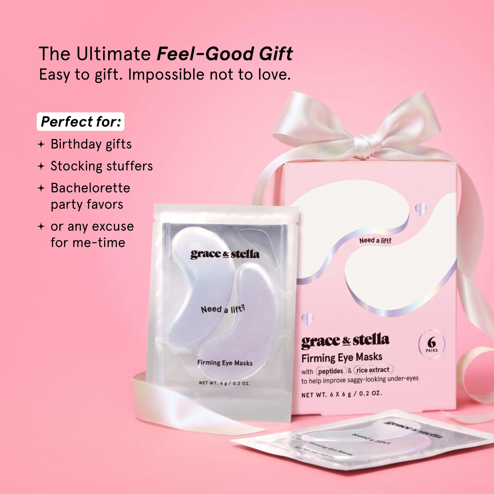 grace & stella Retinol Under Eye Patches for Puffy Eyes and Dark Circles, Restoring Gel Under Eye Masks with Hyaluronic Acid - Vegan Cruelty-Free Skincare - Gifts for Teen Girls (Purple, 6 Pairs)