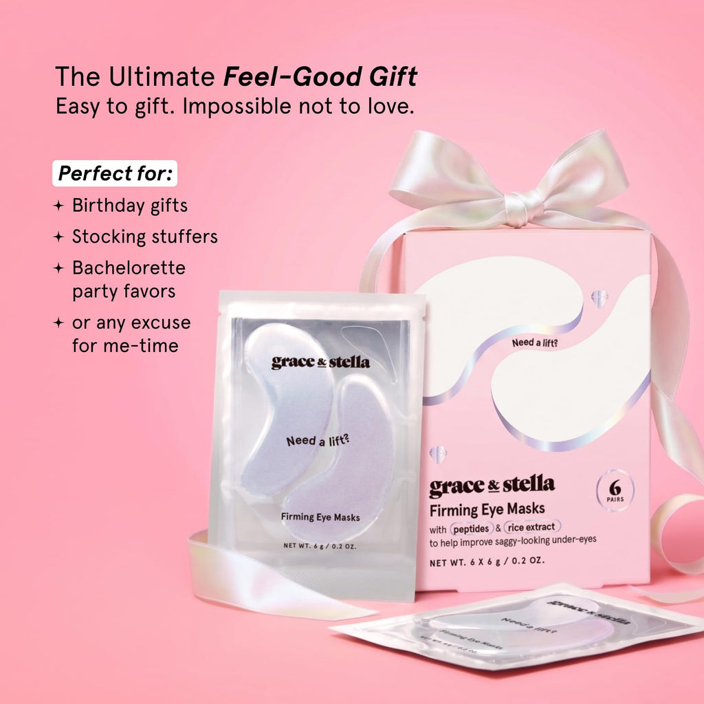 grace & stella Retinol Under Eye Patches for Puffy Eyes and Dark Circles, Restoring Gel Under Eye Masks with Hyaluronic Acid - Vegan Cruelty-Free Skincare - Gifts for Teen Girls (Purple, 6 Pairs)