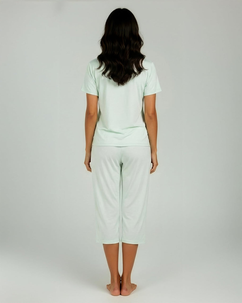 Real Essentials 2 Pack: Womens Pajamas Short Sleeve Sleepwear Tops and Capri Pants Pjs Print Pajama Sets (Available In Plus)