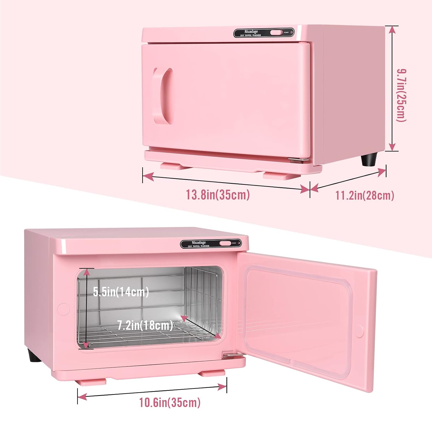 Hot Towel Warmer Cabinet 8L, Facial & Spa Towel Warmer Auto Reheat, Perfect for Estheticians - Pink