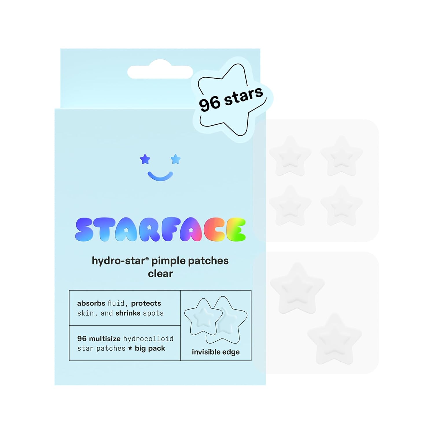 Starface Hydro-Star Holographic Pimple Patch Refills, Hydrocolloid, Dermatologist Tested, Covers and Protects Spots, Absorbs Pimple Gunk, Vegan, Cruelty-Free Skincare, Amazon Exclusive (36 Count)