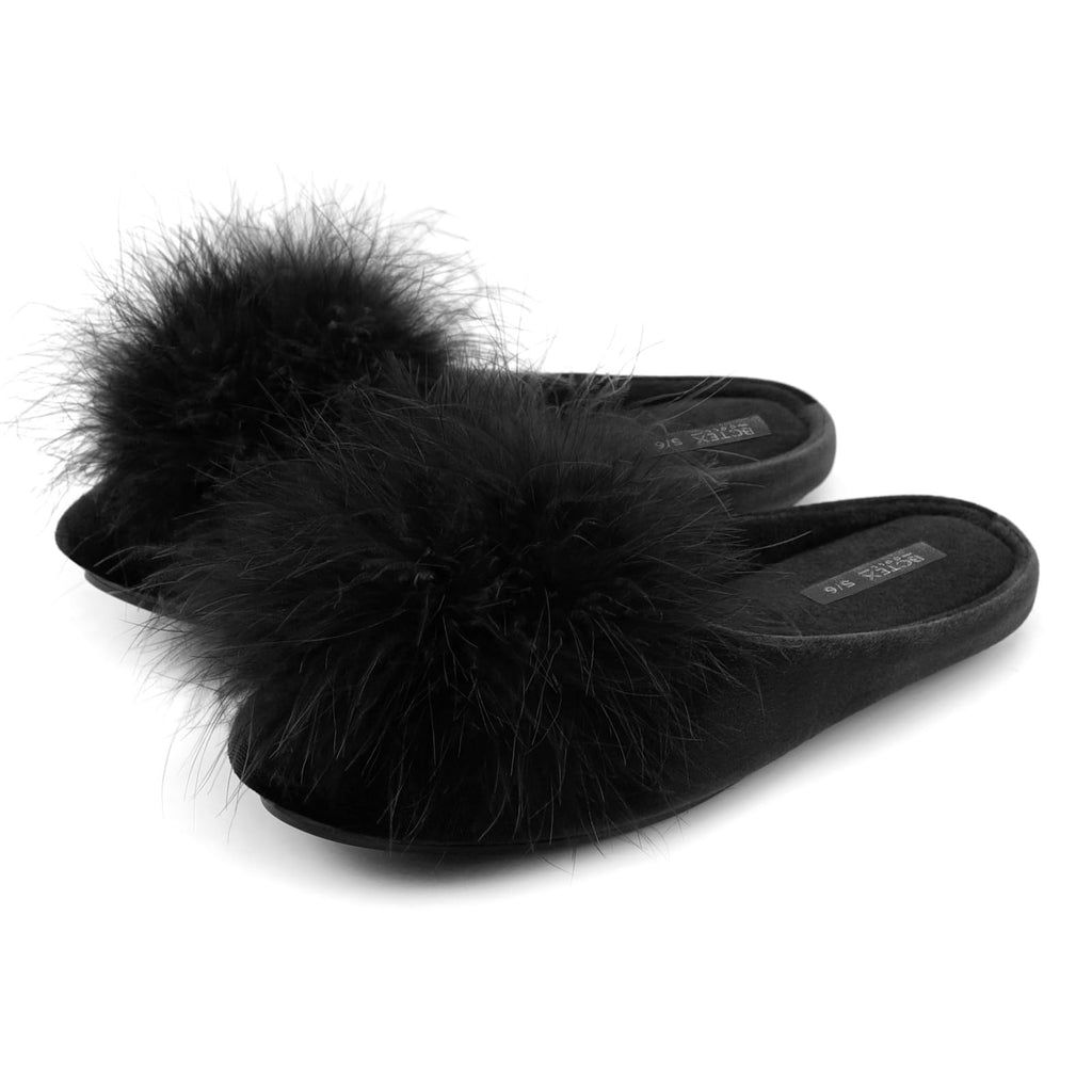 BCTEX COLL Women's Cozy Velvet Memory Foam House Slipper, Ladies Fuzzy Bedroom Slipper Non-slip Sole
