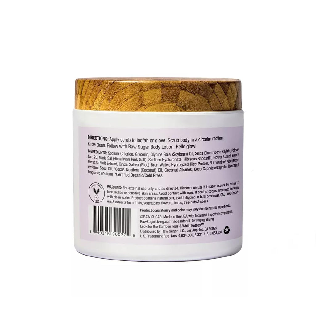 RawSugar Daily Micro Salt Scrub for Body, Exfoliates & Brightens, 15 oz