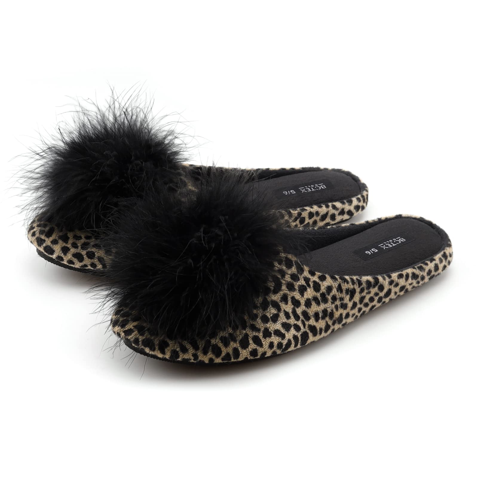 BCTEX COLL Women's Cozy Velvet Memory Foam House Slipper, Ladies Fuzzy Bedroom Slipper Non-slip Sole