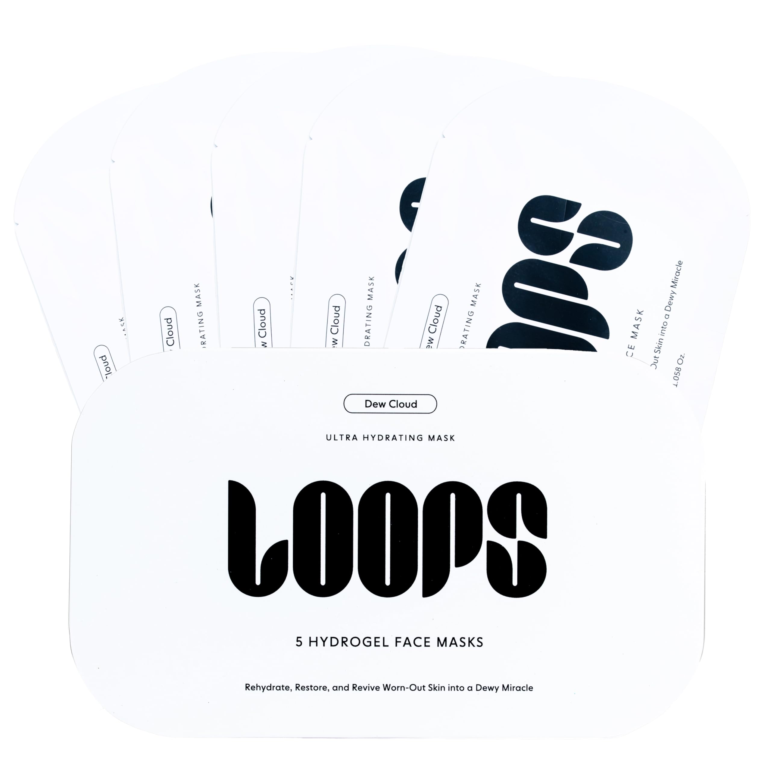 LOOPS VARIETY LOOP KIT - The Best Hydrogel Korean Face Masks for Every Skin Moment - Loops Face Mask - 5 Masks for Hydrating, Detoxifying, Repairing, Soothing, and Rejuvenating - All Skin Types 5pc