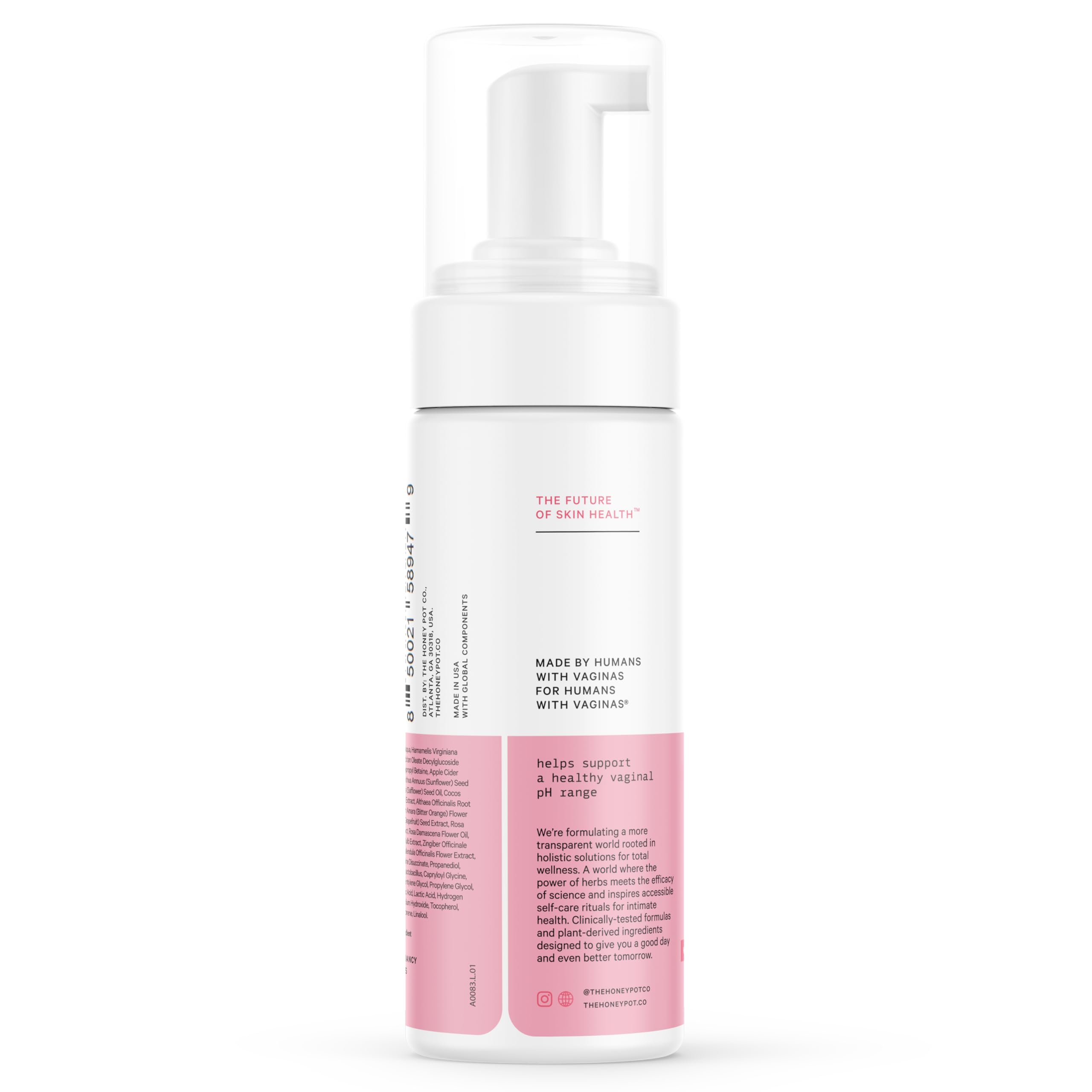 The Honey Pot Company - Feminine Wash - Herbal Infused - Sensitive Skin Types - PH Balanced Plant Based Hygiene Products - Sensitive w/Rosewater - 5.51 Fluid Oz.