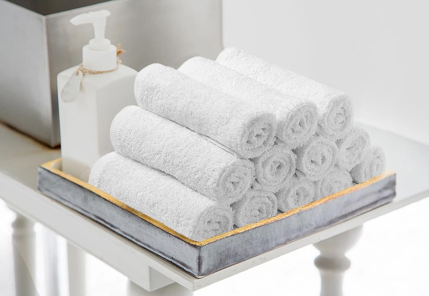 Avalon Towels Salon Towel - Pink Hand Towels Bulk Pack of 24 - 100% Cotton Absorbent Spa, Facial & Gym Towel for Working Out - 16x27 Inches (Not Bleach Proof)