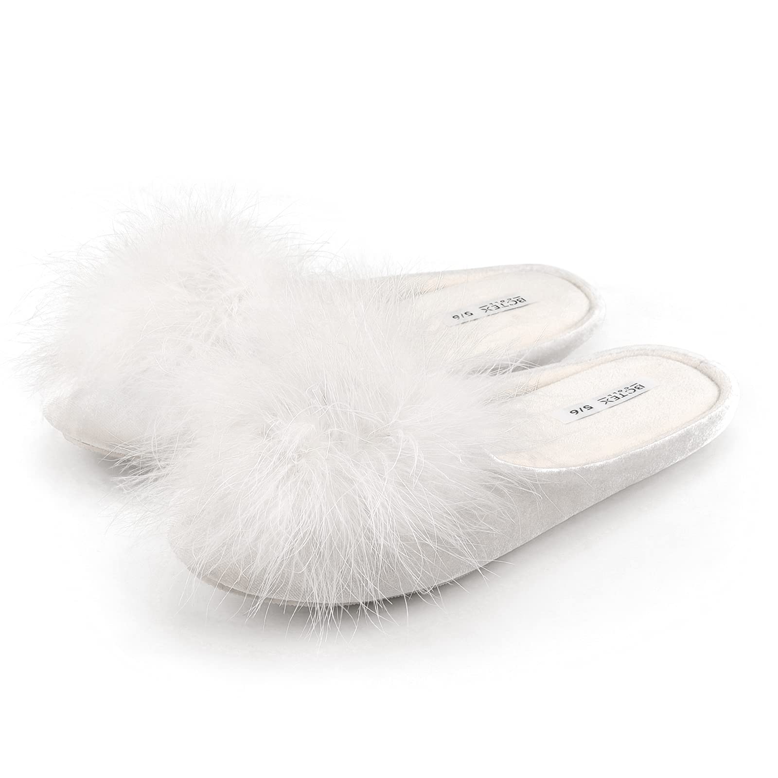 BCTEX COLL Women's Cozy Velvet Memory Foam House Slipper, Ladies Fuzzy Bedroom Slipper Non-slip Sole