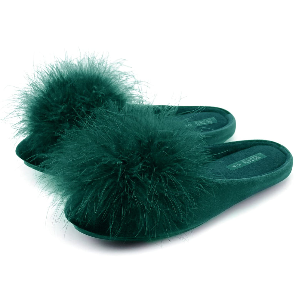 BCTEX COLL Women's Cozy Velvet Memory Foam House Slipper, Ladies Fuzzy Bedroom Slipper Non-slip Sole