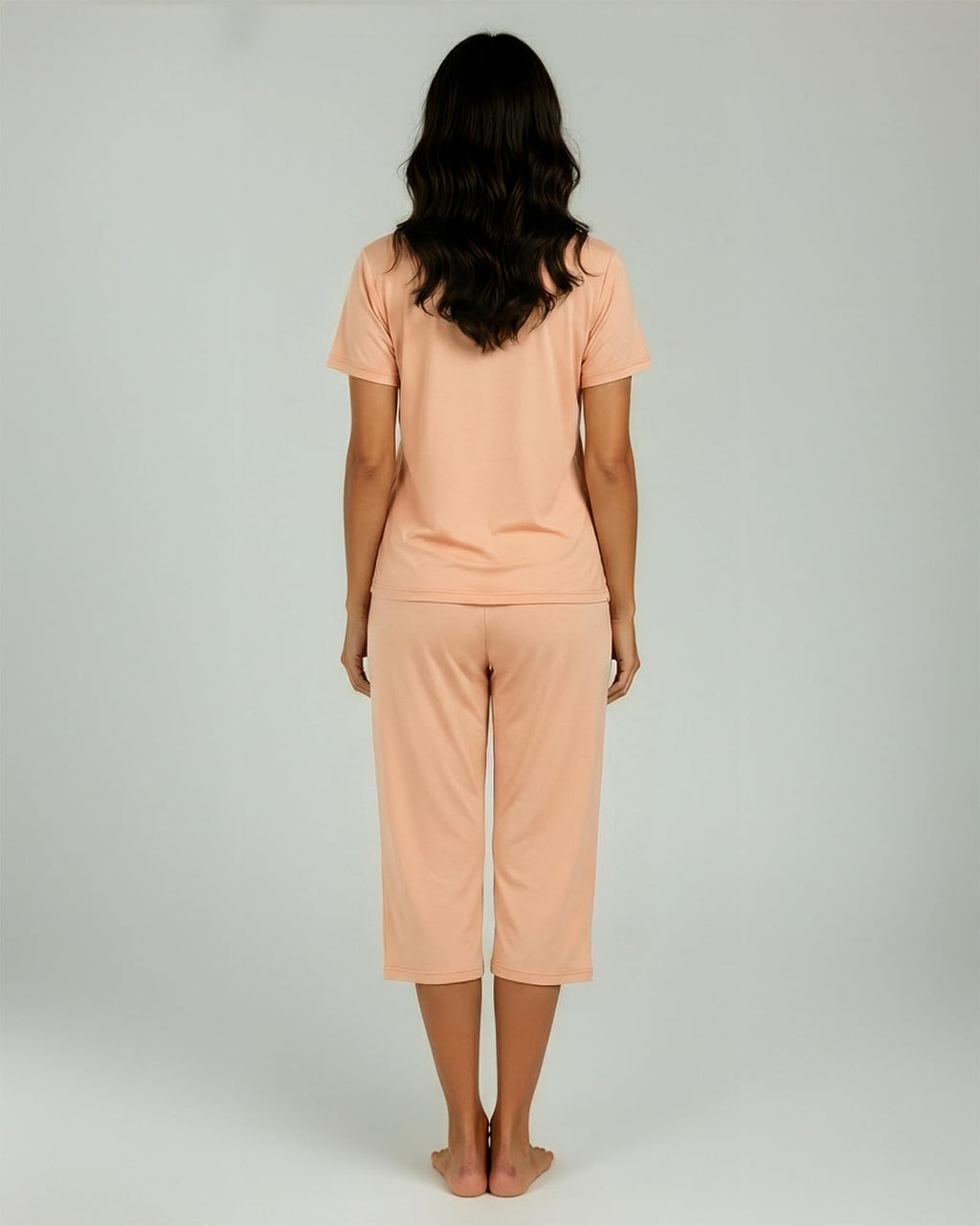 Real Essentials 2 Pack: Womens Pajamas Short Sleeve Sleepwear Tops and Capri Pants Pjs Print Pajama Sets (Available In Plus)