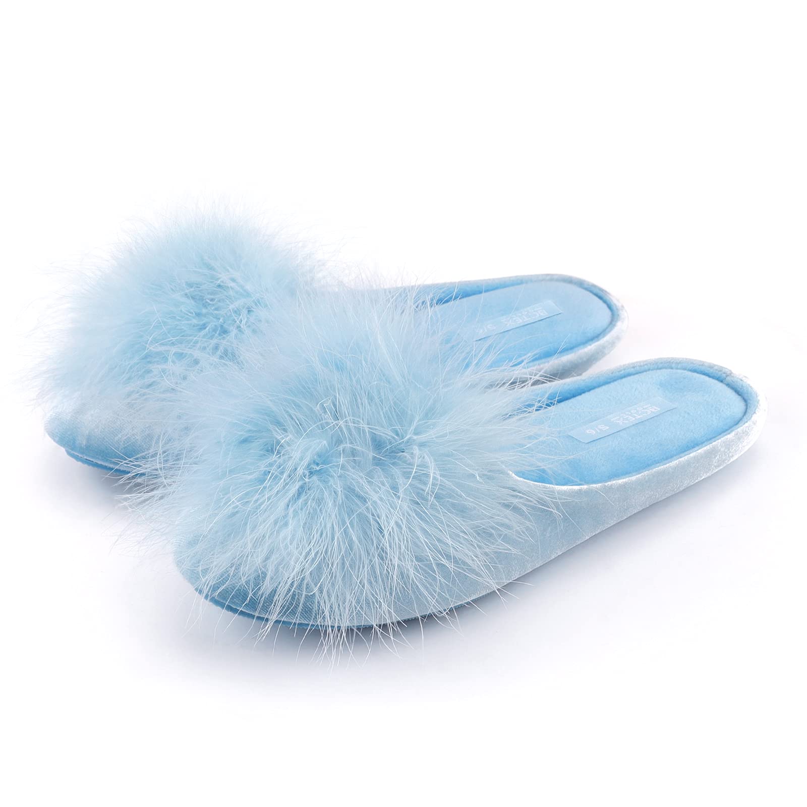 BCTEX COLL Women's Cozy Velvet Memory Foam House Slipper, Ladies Fuzzy Bedroom Slipper Non-slip Sole