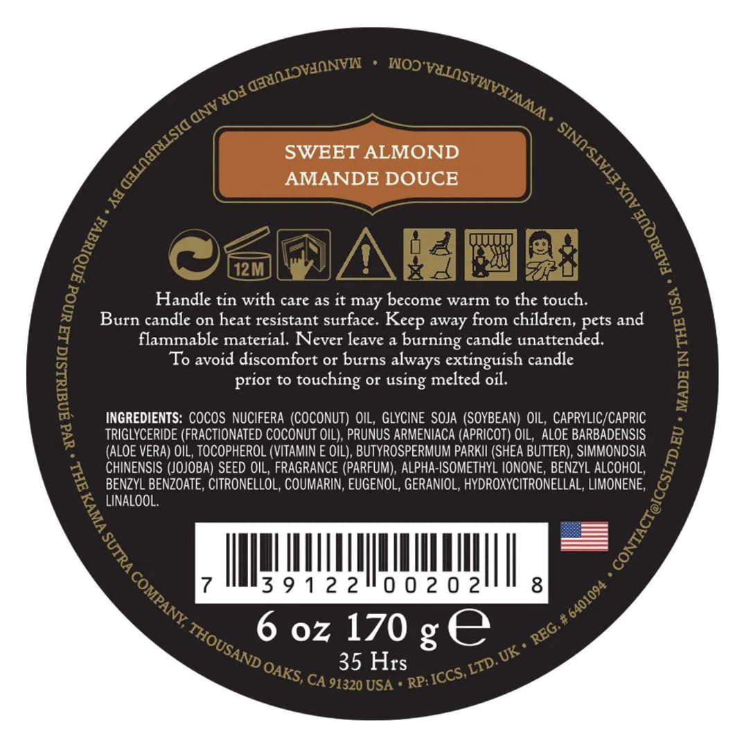 KAMA SUTRA Ignite Massage Candle - Coconut Oil and Soy Based - Island Passion Berry, 6 oz Candle Melts into a Warm Massage Oil, Couples Massage, Pour Spout Massage Candle
