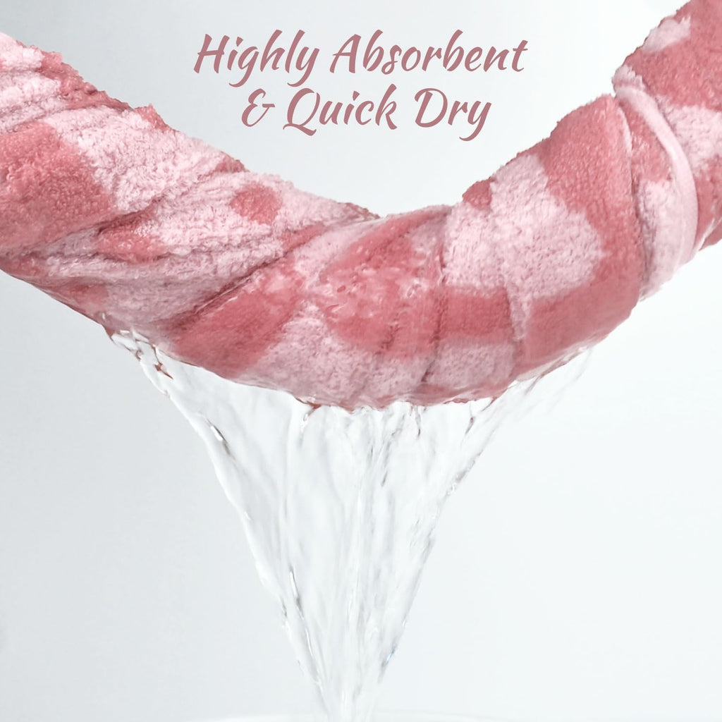 Jacquotha 2-Pieces Luxury Bath Towels Checkered Floral, Pink Towels for Women Girls Shower Body 27.5x55 Inches, Bathroom Decor & Pool Days, Cotton
