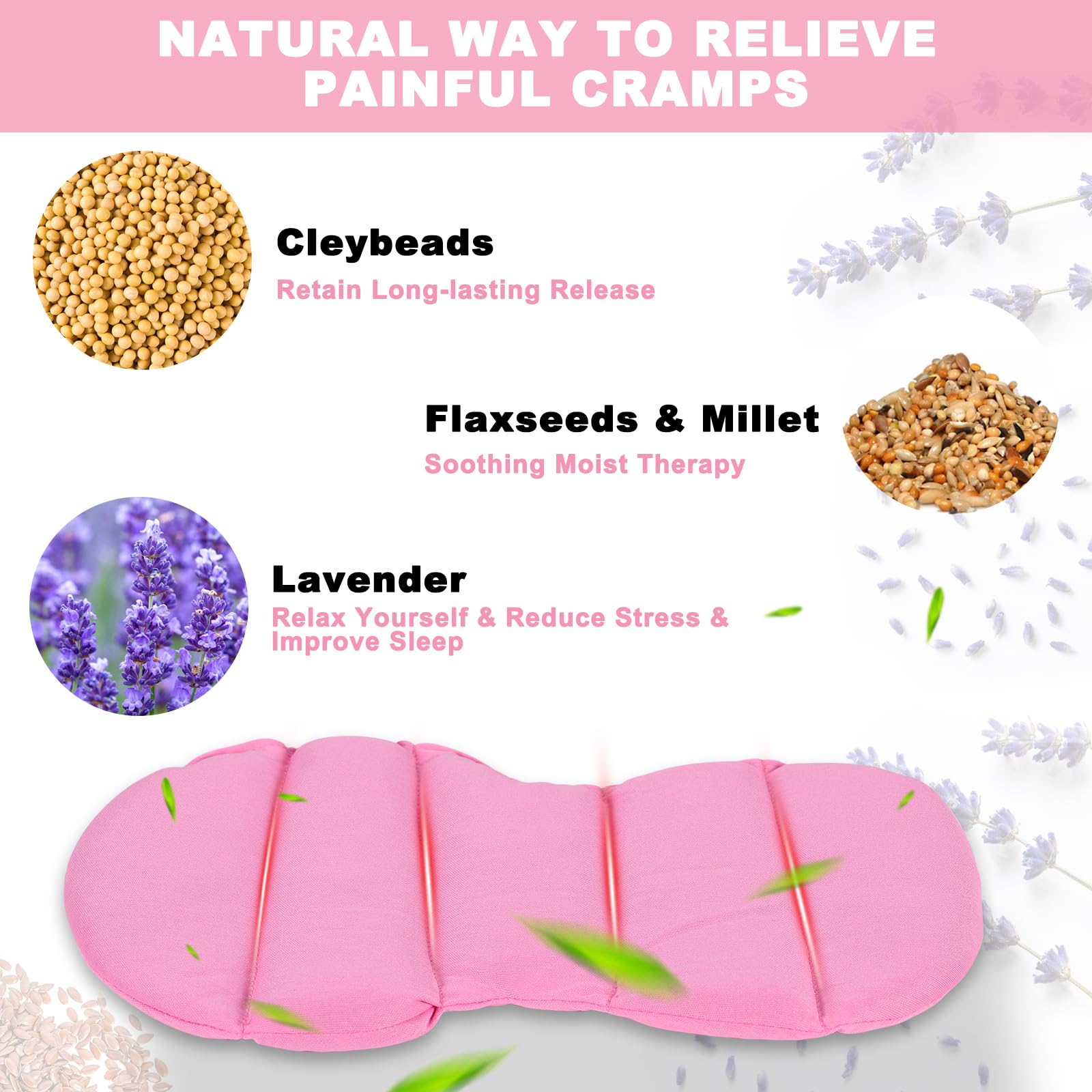Microwavable Heating Pads for Cramps, Cute Microwave Heating Pad Period Cramps Pain Relief for Women & Girls, Stuffed Animals Moist Heat Pad for Menstrual-Washable Heat Pack (Purple Axolotl)