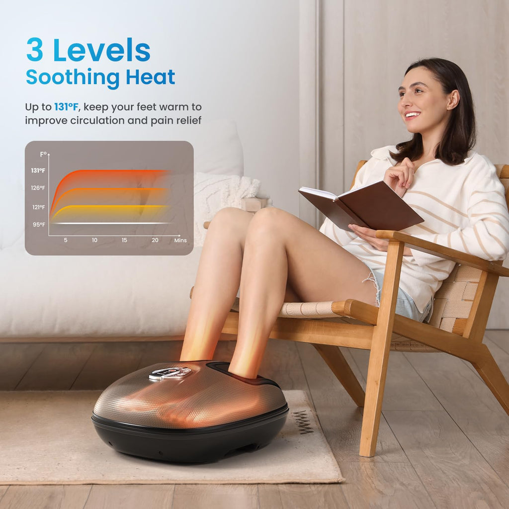 RENPHO Foot Massager Machine with Heat [2026 Upgraded], Birthday Gifts for Women Men Mom Dad, Shiatsu Foot Massager for Plantar Fasciitis, Cordless Control, Self Care Relaxation Gifts, Pink