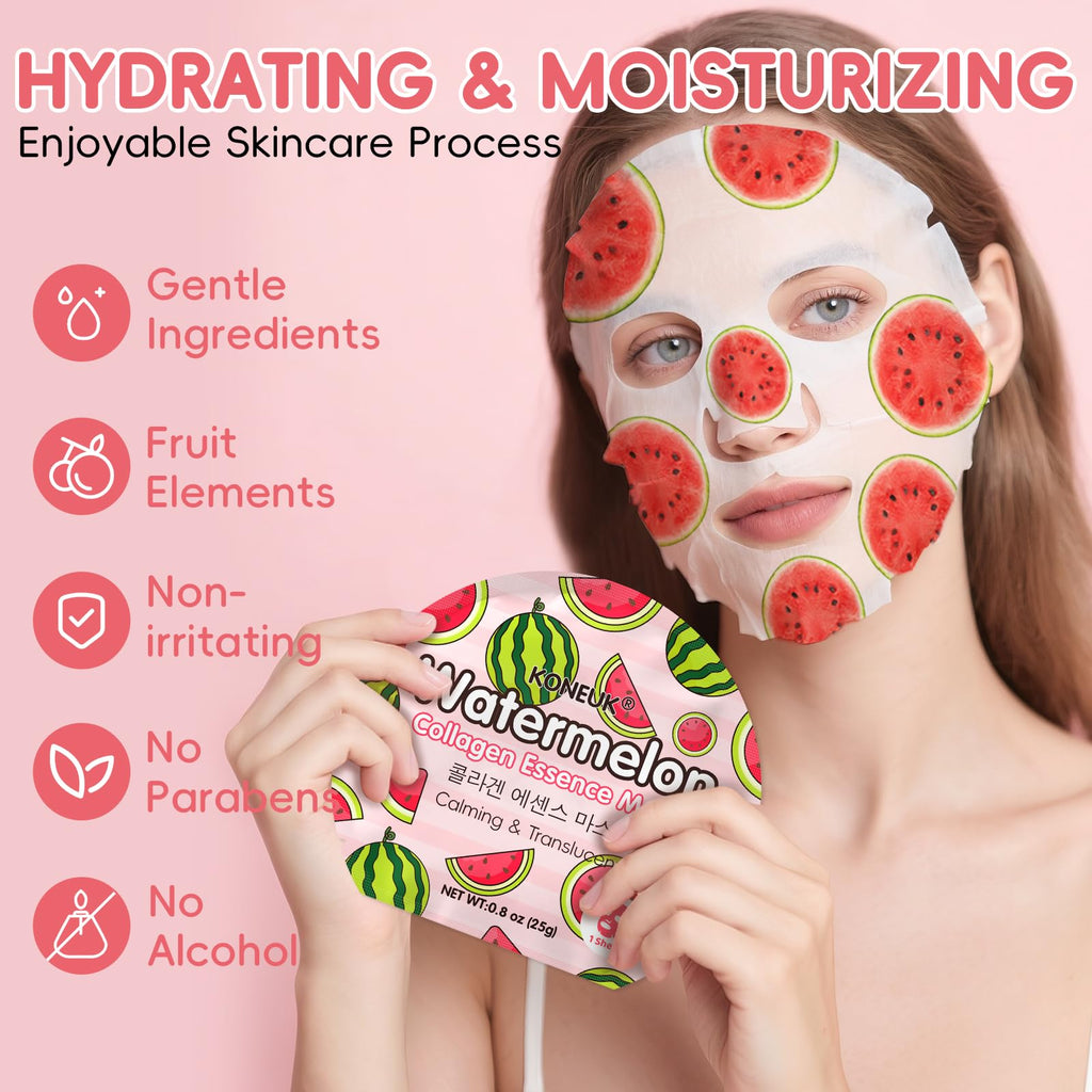 KONEUK 30 Pack Aloe Vera Hydrating Face Masks Skincare, Moisturizing & Soothing Sheet Face Mask for Skin Care, Bulk Aloe Face Masks for After Sun Skin Care, Spa Party Gifts for Women