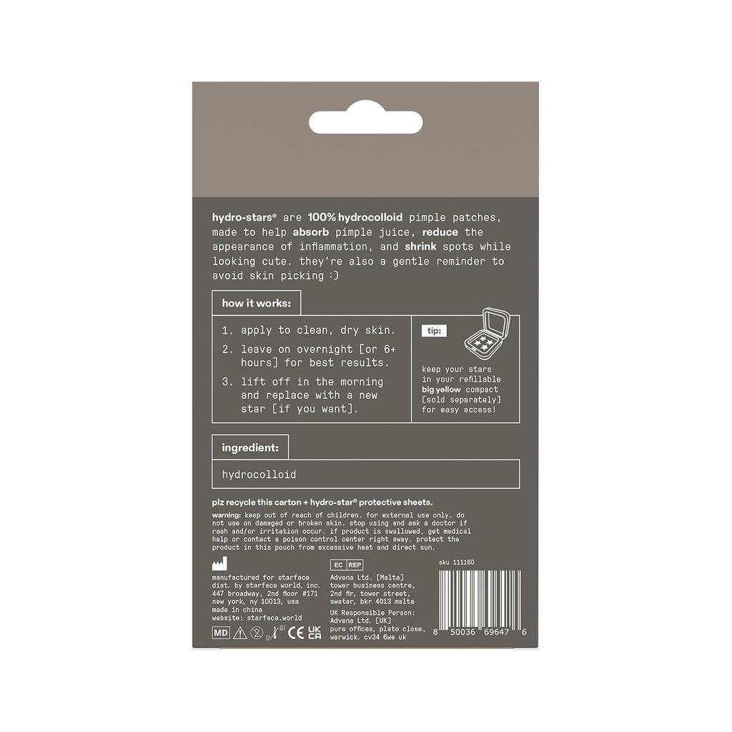 Starface Hydro-Star Holographic Pimple Patch Refills, Hydrocolloid, Dermatologist Tested, Covers and Protects Spots, Absorbs Pimple Gunk, Vegan, Cruelty-Free Skincare, Amazon Exclusive (36 Count)