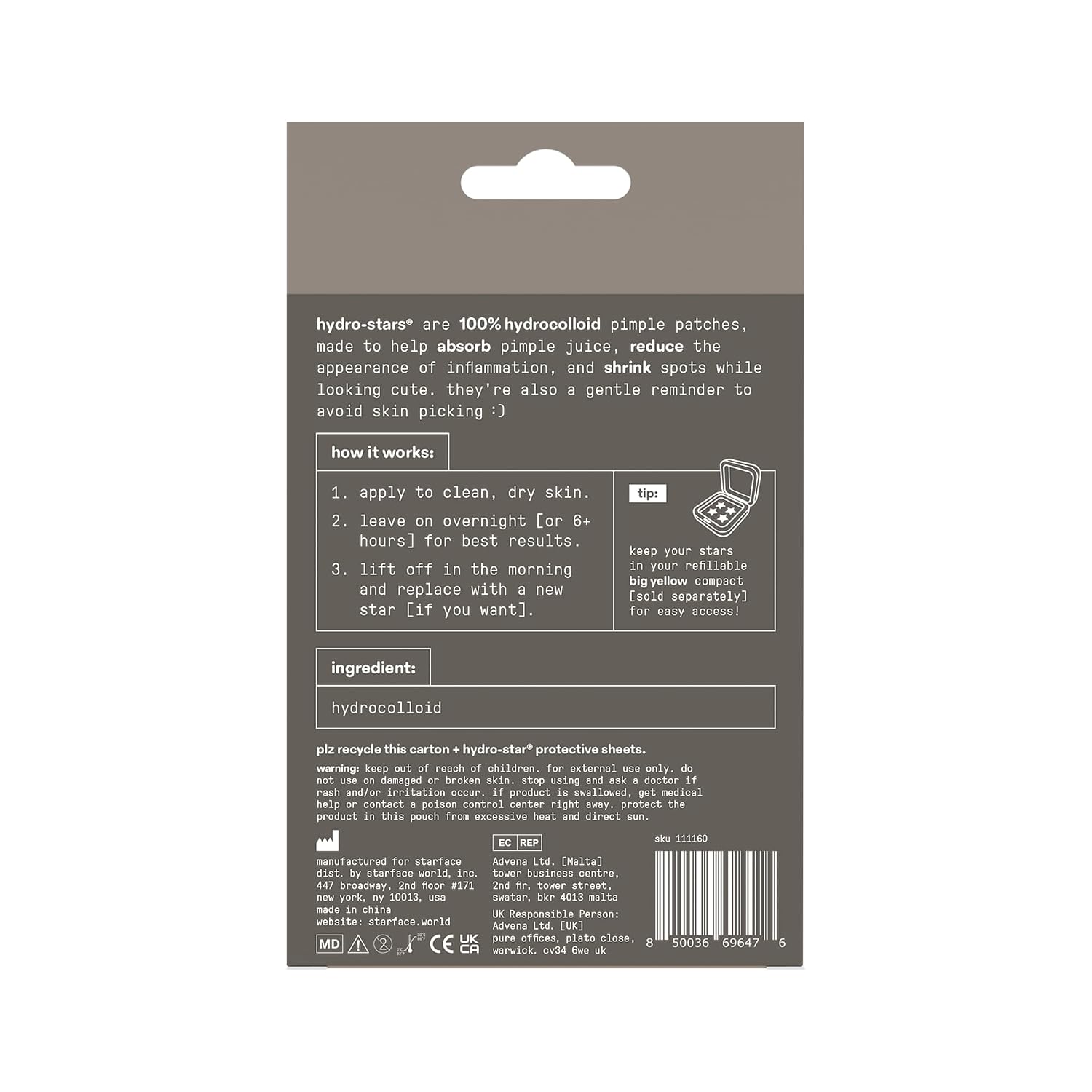 Starface Hydro-Star Holographic Pimple Patch Refills, Hydrocolloid, Dermatologist Tested, Covers and Protects Spots, Absorbs Pimple Gunk, Vegan, Cruelty-Free Skincare, Amazon Exclusive (36 Count)