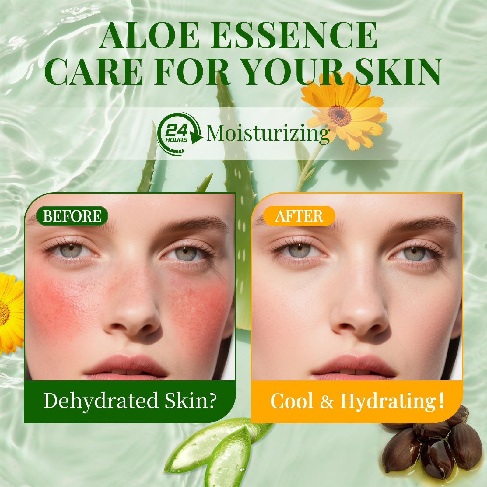 KONEUK 30 Pack Aloe Vera Hydrating Face Masks Skincare, Moisturizing & Soothing Sheet Face Mask for Skin Care, Bulk Aloe Face Masks for After Sun Skin Care, Spa Party Gifts for Women