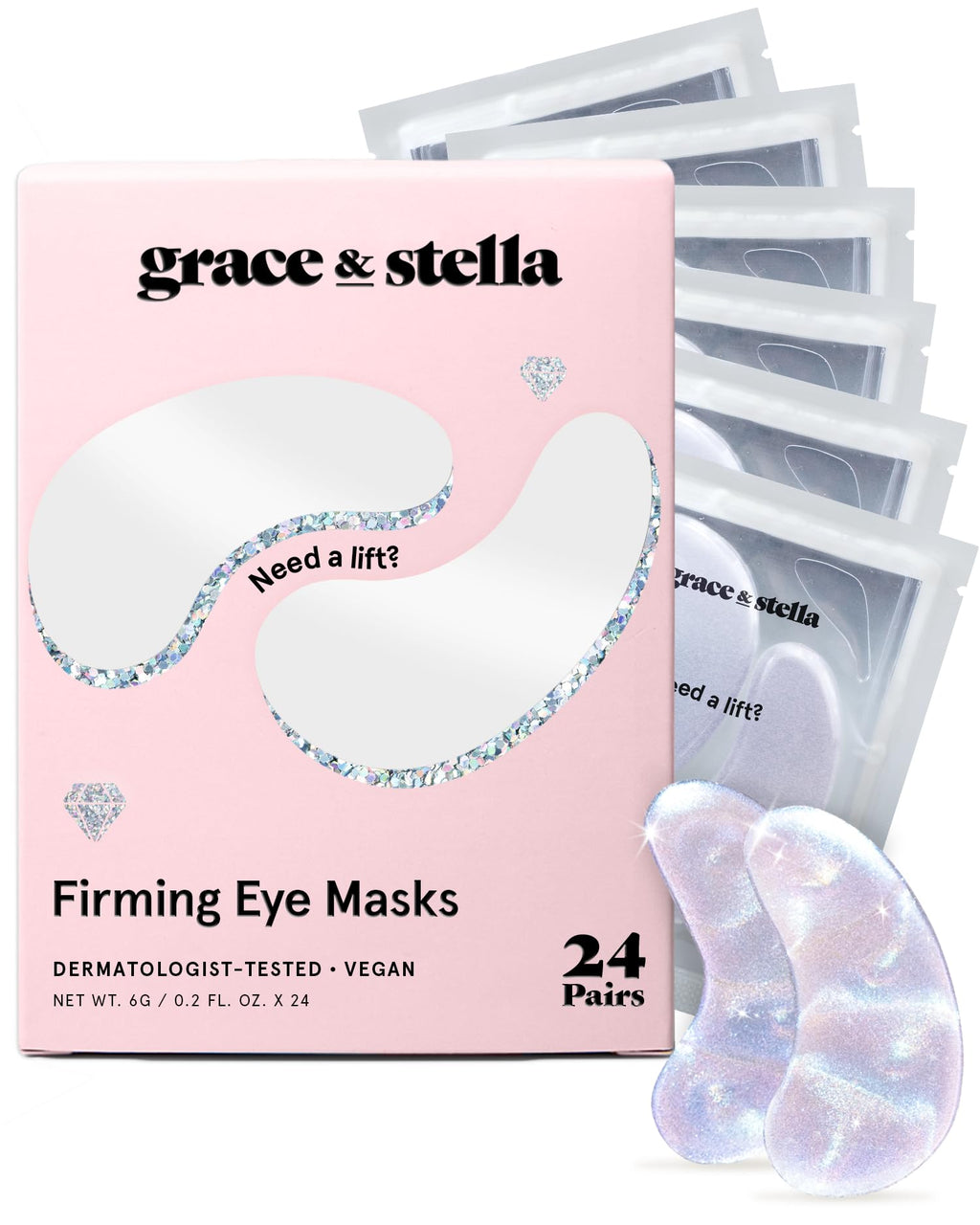 grace & stella Retinol Under Eye Patches for Puffy Eyes and Dark Circles, Restoring Gel Under Eye Masks with Hyaluronic Acid - Vegan Cruelty-Free Skincare - Gifts for Teen Girls (Purple, 6 Pairs)