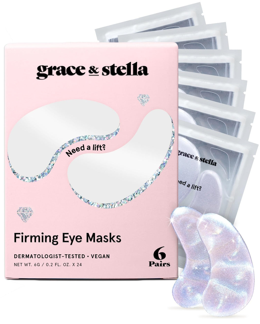 grace & stella Retinol Under Eye Patches for Puffy Eyes and Dark Circles, Restoring Gel Under Eye Masks with Hyaluronic Acid - Vegan Cruelty-Free Skincare - Gifts for Teen Girls (Purple, 6 Pairs)