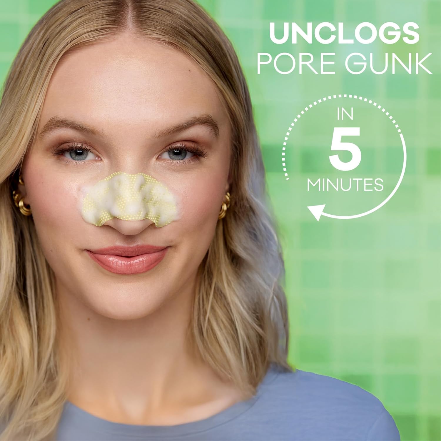Biore Pore Refining Bubbling Nose Mask, Glycolic Acid and Hyaluronic Acid Exfoliant for Face, Pore Cleansing Mask, 8 Ct