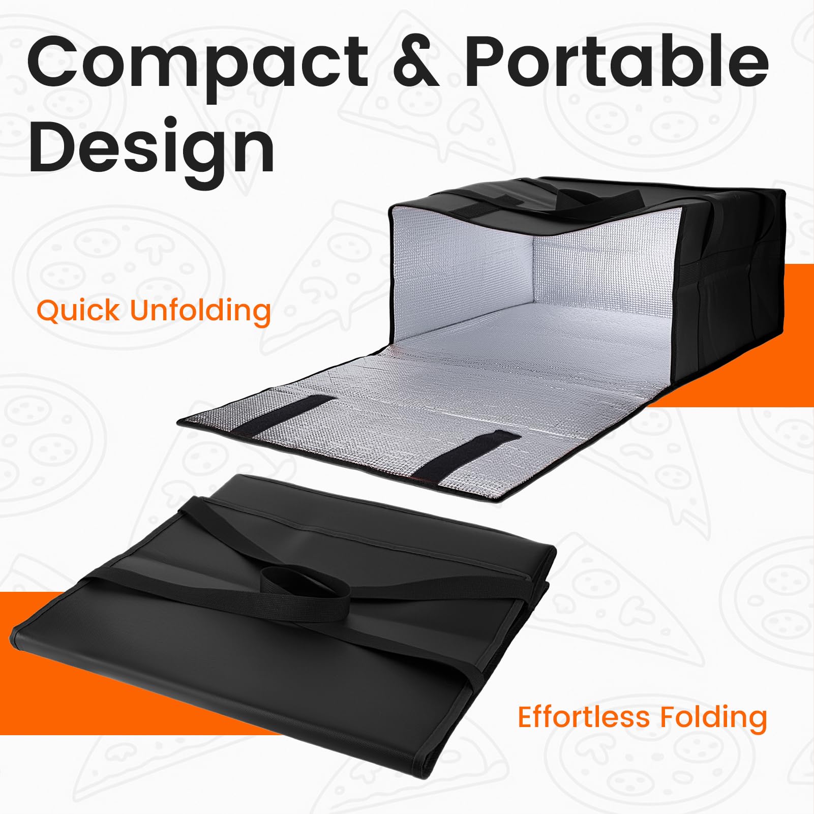 Bodaon Insulated Pizza Delivery Bag, 20" x 20" x 6" Pizza Warmer Bags for Carry Hot, Food Warmers for Parties, Pizza Thermal Insulation, Pizza Carrier for Catering, Red, 1-Pack