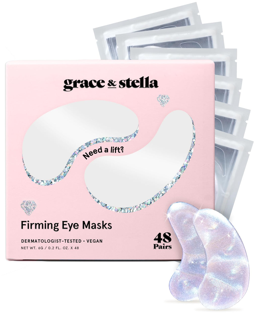 grace & stella Retinol Under Eye Patches for Puffy Eyes and Dark Circles, Restoring Gel Under Eye Masks with Hyaluronic Acid - Vegan Cruelty-Free Skincare - Gifts for Teen Girls (Purple, 6 Pairs)
