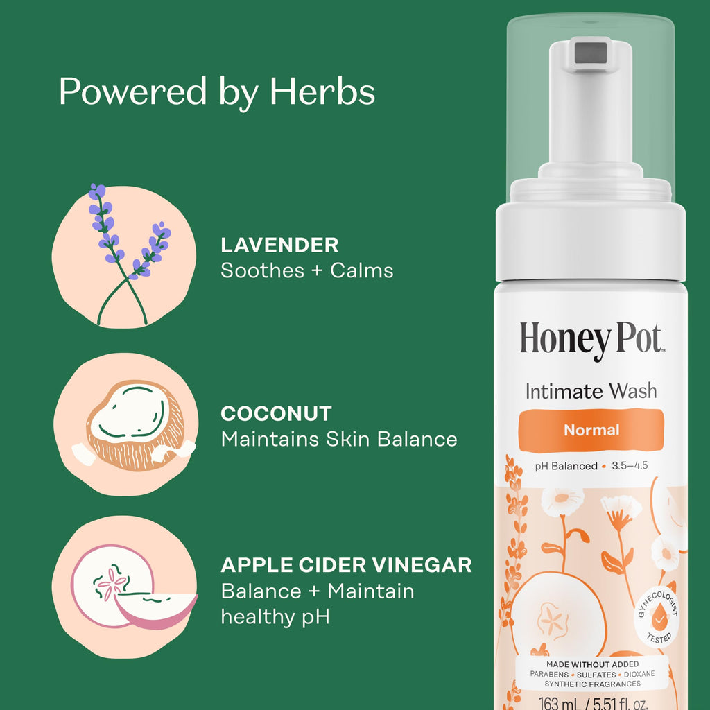 The Honey Pot Company - Feminine Wash - Herbal Infused - Sensitive Skin Types - PH Balanced Plant Based Hygiene Products - Sensitive w/Rosewater - 5.51 Fluid Oz.