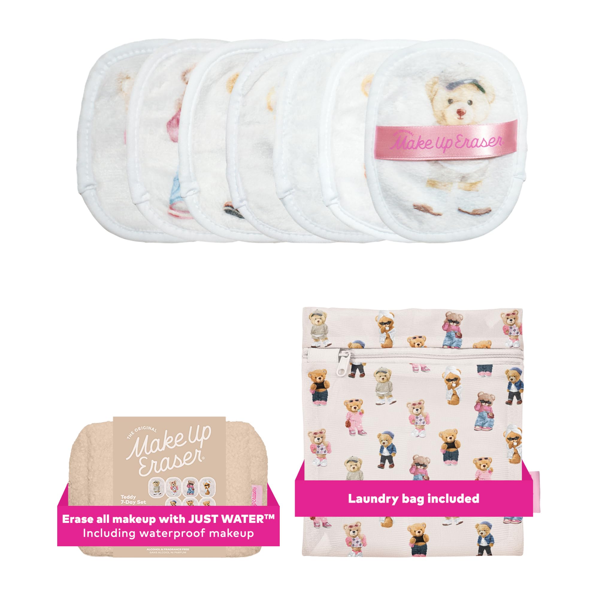 The Original MakeUp Eraser 7-Day Set, Erase All Makeup with Just Water, Including Waterproof Mascara, Eyeliner, Foundation, Lipstick, Sunscreen, and More! Seashells, 7ct.