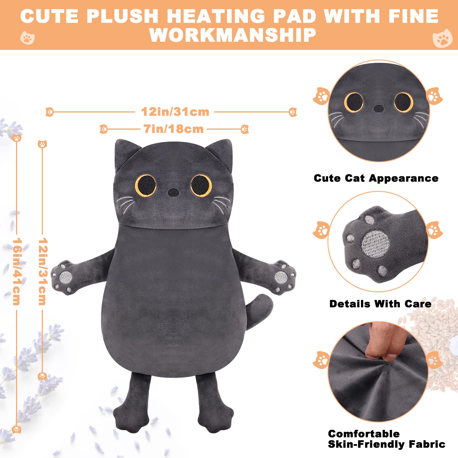 Microwavable Heating Pads for Cramps, Cute Microwave Heating Pad Period Cramps Pain Relief for Women & Girls, Stuffed Animals Moist Heat Pad for Menstrual-Washable Heat Pack (Purple Axolotl)