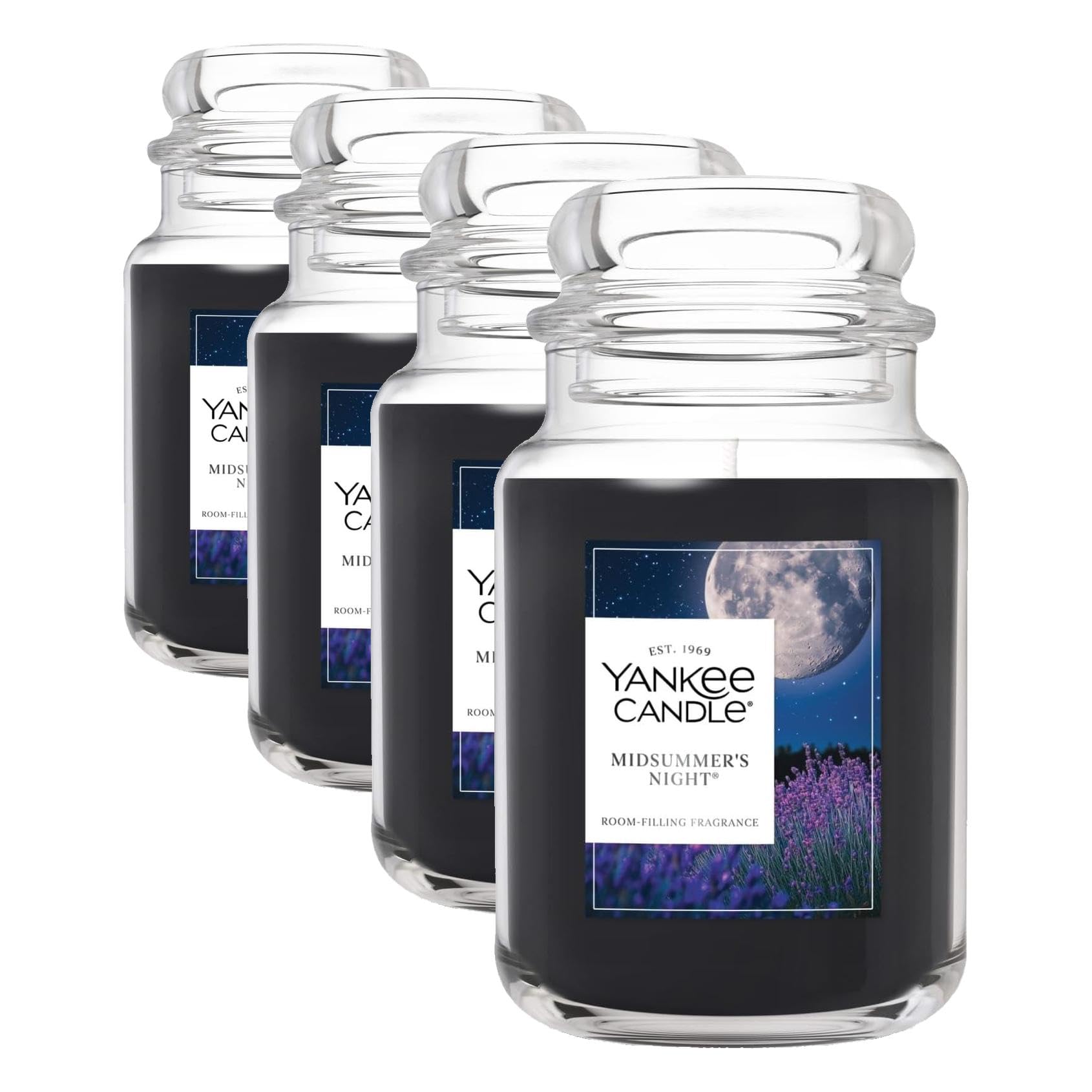 Yankee Candle Mid Summer's Night, Scented Candle, 22oz Large Jar with up to 150 Hour Burn, Giftable