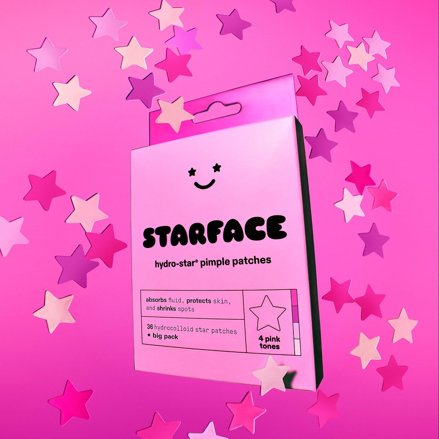Starface Hydro-Star Holographic Pimple Patch Refills, Hydrocolloid, Dermatologist Tested, Covers and Protects Spots, Absorbs Pimple Gunk, Vegan, Cruelty-Free Skincare, Amazon Exclusive (36 Count)