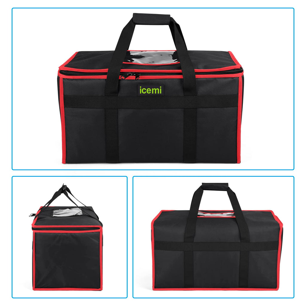 Pizza Bags for Delivery 20" X 20" X 6" - Moisture-Free, Professional Thermal Pizza Warmer, Heavy-Duty Pizza Delivery Bag, Suitable for Restaurants,Picnic Uber Eats & Door Dash（Silver）