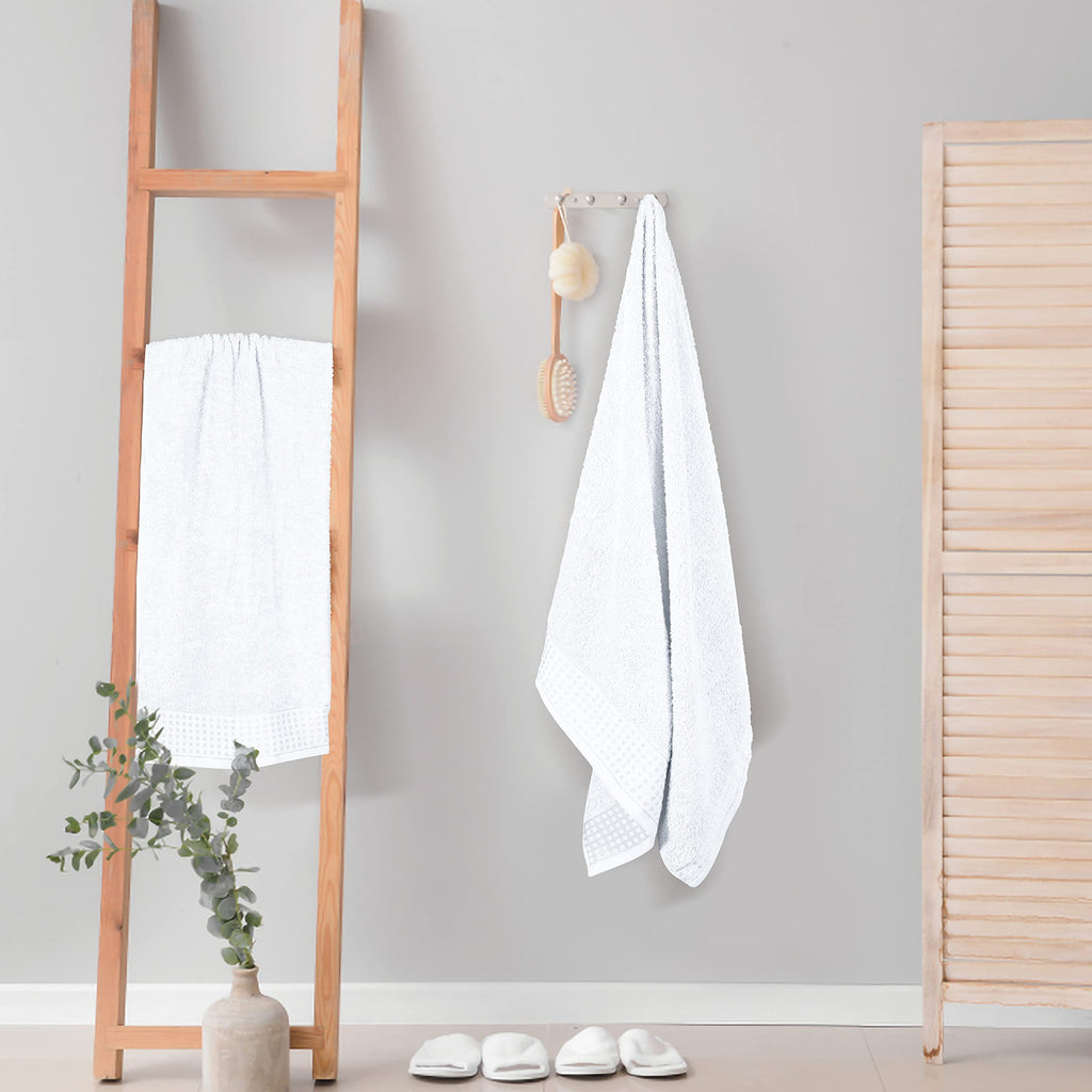 GLAMBURG 100% Cotton Ultra Soft 6 Pack Towel Set, Contains 2 Bath Towels 28x55 Inches, 2 Hand Towels 16x24 Inches & 2 Wash Coths 12x12 Inches, Compact Absorbent Lightweight & Quickdry - Pink