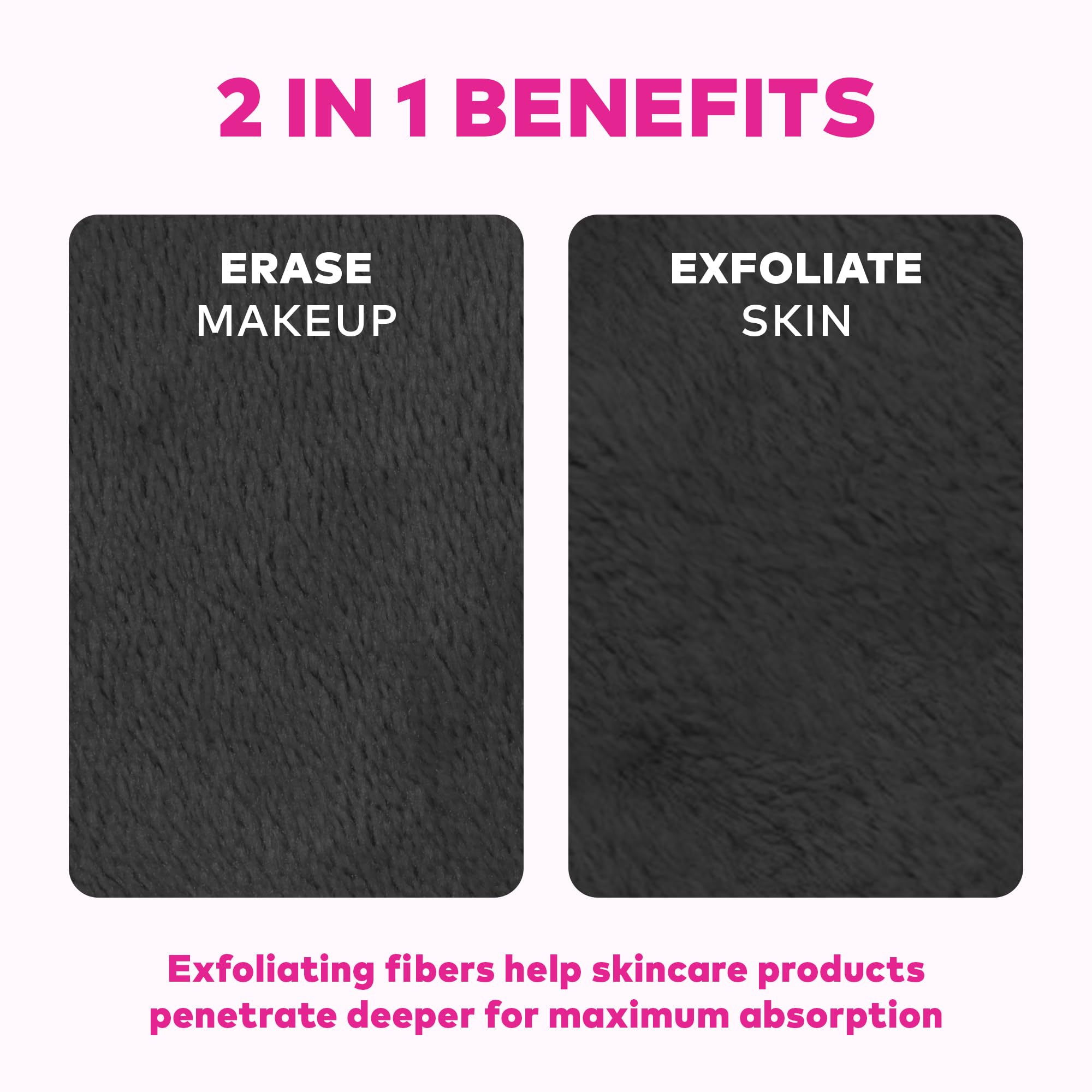 The Original MakeUp Eraser PRO, Effortlessly Remove All Makeup Using Only Water, Including Waterproof Mascara, Eyeliner, Foundation, Lipstick, Sunscreen,and More! Original Pink, 1ct.