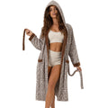 U2SKIIN Womens Hooded Fleece Robes, Soft Plush Long Bathrobe, Comfy Housecoat for Womens