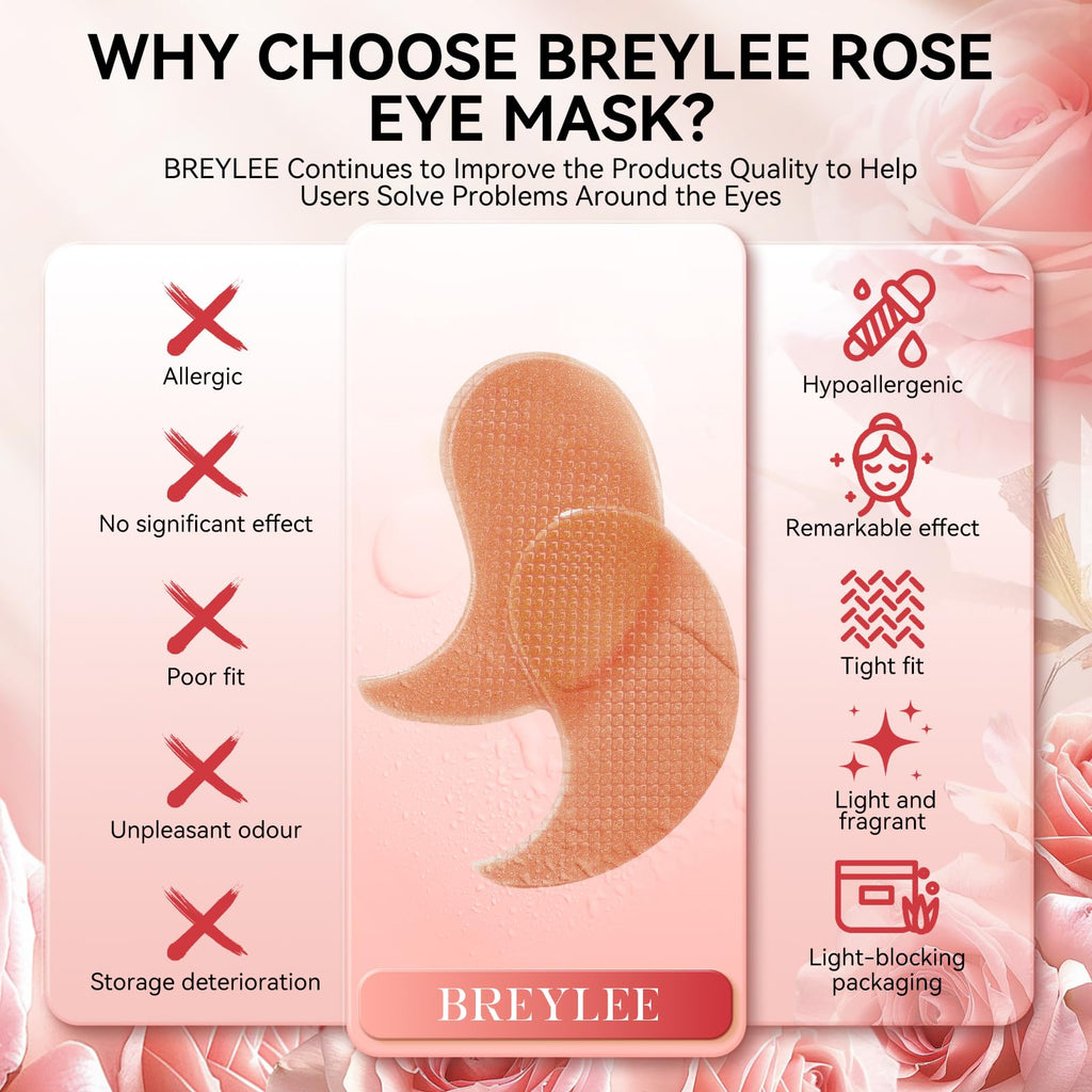 BREYLEE Aloe Vera Eye Masks– 60 Pcs - Puffy Eyes and Dark Circles Treatments – Look Younger and Reduce Wrinkles and Fine Lines Undereye, Improve and Firm eye Skin - Pure Natural Material Extraction