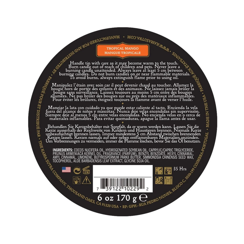 KAMA SUTRA Ignite Massage Candle - Coconut Oil and Soy Based - Island Passion Berry, 6 oz Candle Melts into a Warm Massage Oil, Couples Massage, Pour Spout Massage Candle