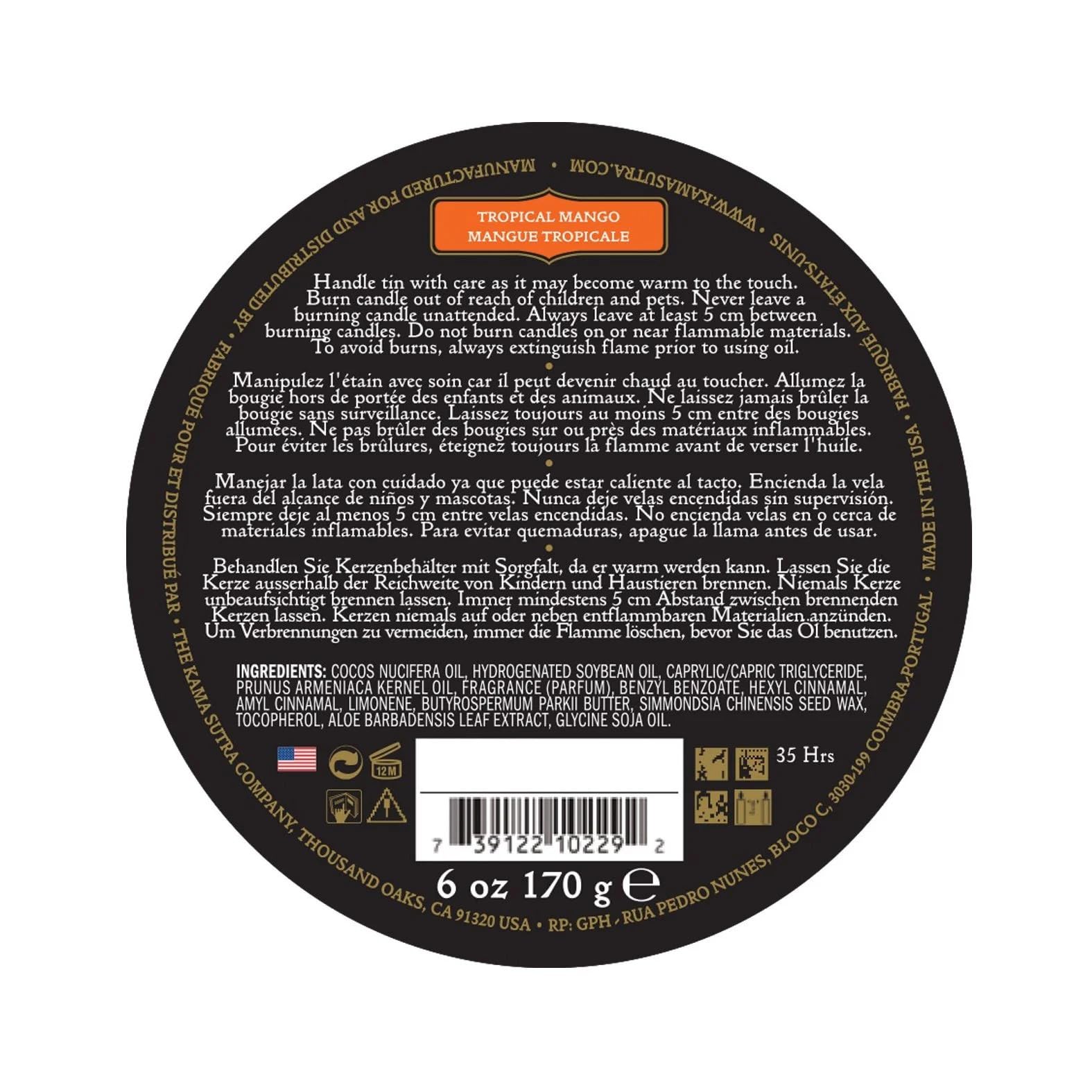 KAMA SUTRA Ignite Massage Candle - Coconut Oil and Soy Based - Island Passion Berry, 6 oz Candle Melts into a Warm Massage Oil, Couples Massage, Pour Spout Massage Candle