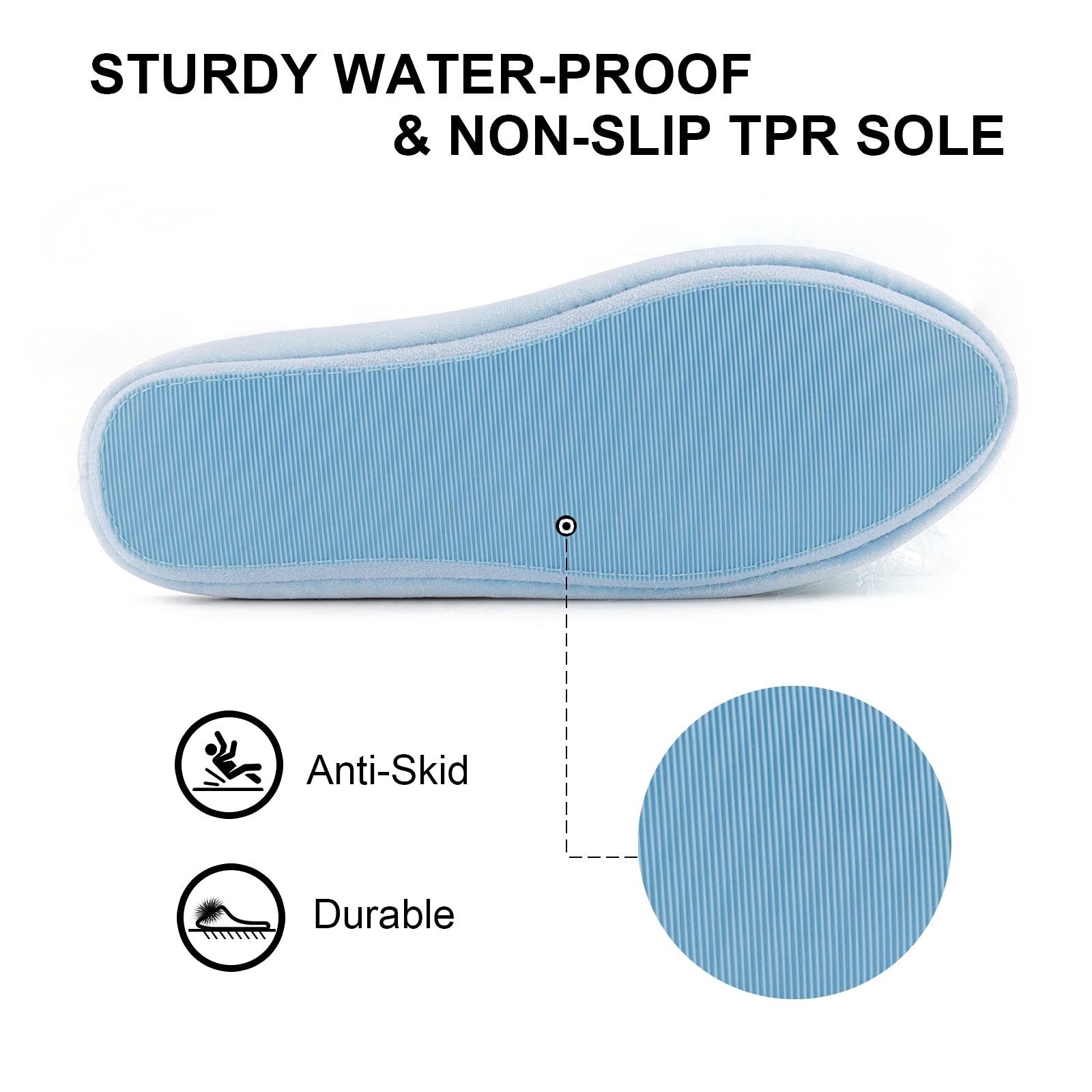 BCTEX COLL Women's Cozy Velvet Memory Foam House Slipper, Ladies Fuzzy Bedroom Slipper Non-slip Sole
