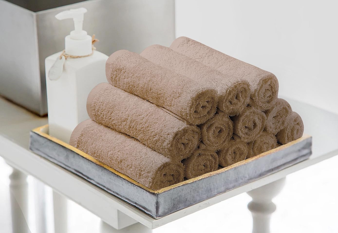 Avalon Towels Salon Towel - Pink Hand Towels Bulk Pack of 24 - 100% Cotton Absorbent Spa, Facial & Gym Towel for Working Out - 16x27 Inches (Not Bleach Proof)
