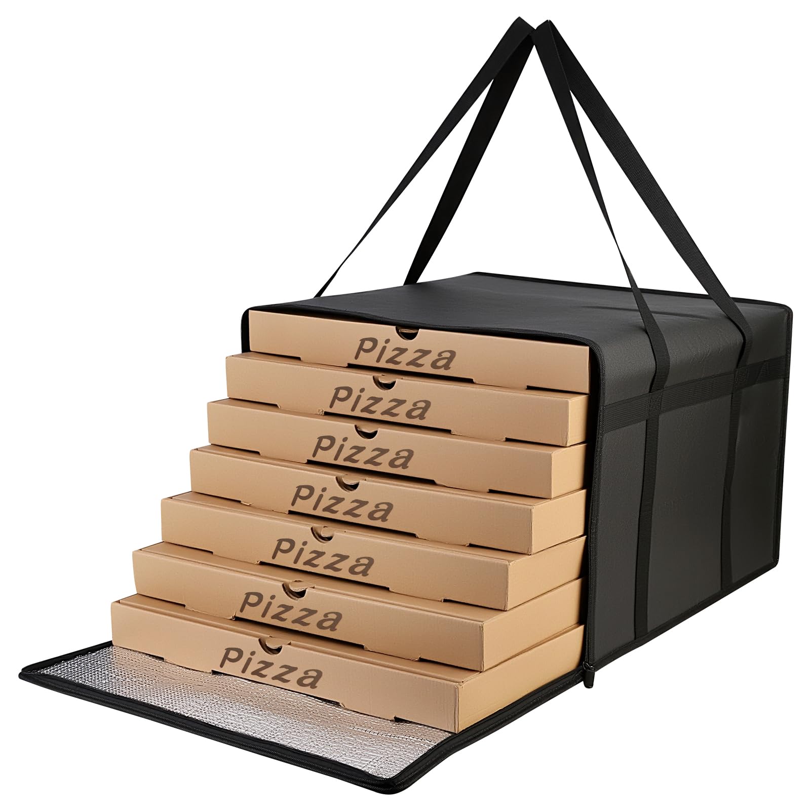 Bodaon Insulated Pizza Delivery Bag, 20" x 20" x 6" Pizza Warmer Bags for Carry Hot, Food Warmers for Parties, Pizza Thermal Insulation, Pizza Carrier for Catering, Red, 1-Pack